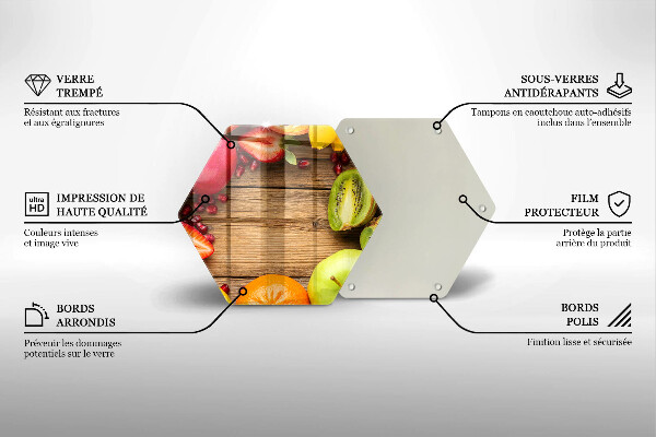 Steklena podloga za rezanje Sveže sadje