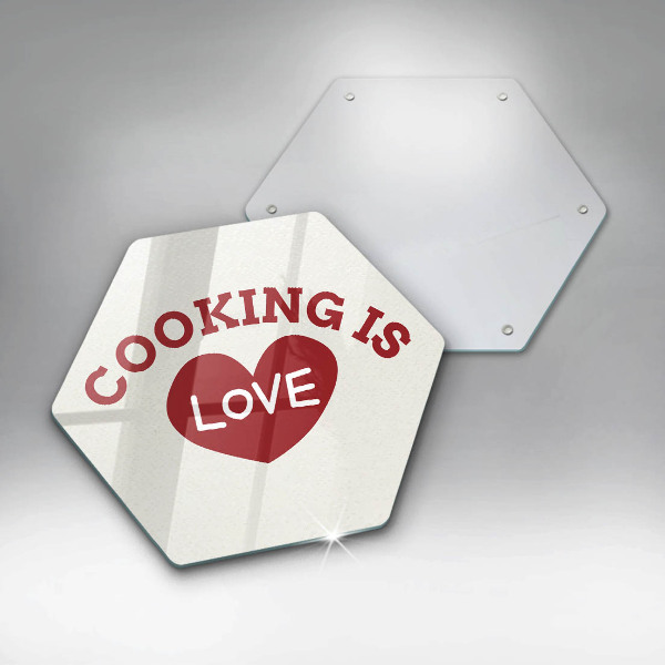 Steklena podloga za rezanje Cooking is love