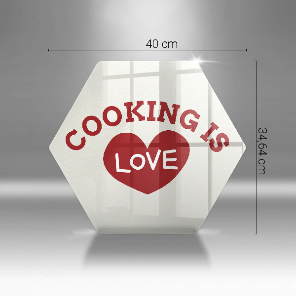 Steklena podloga za rezanje Cooking is love