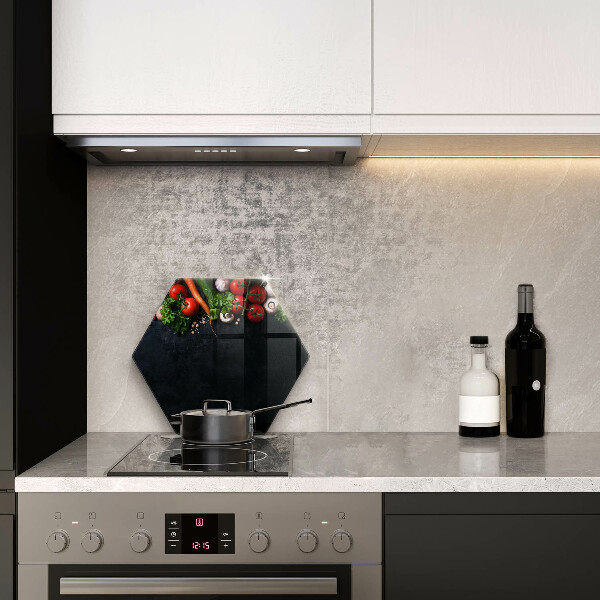 Steklena podloga za rezanje Pisana zelenjava