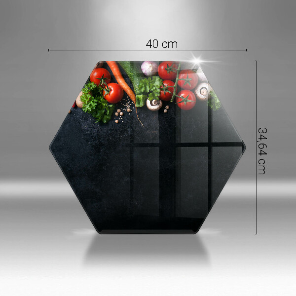 Steklena podloga za rezanje Pisana zelenjava