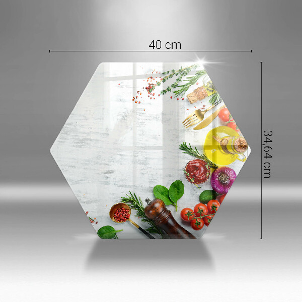 Steklena podloga za rezanje Zelenjava in začimbe