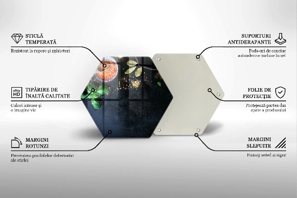 Steklena podloga za rezanje Sklede z začimbami