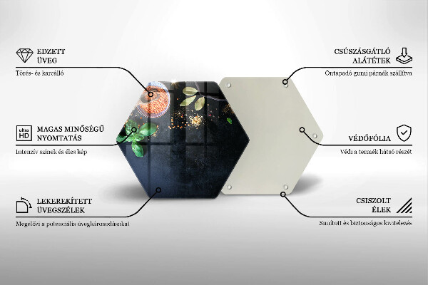 Steklena podloga za rezanje Sklede z začimbami