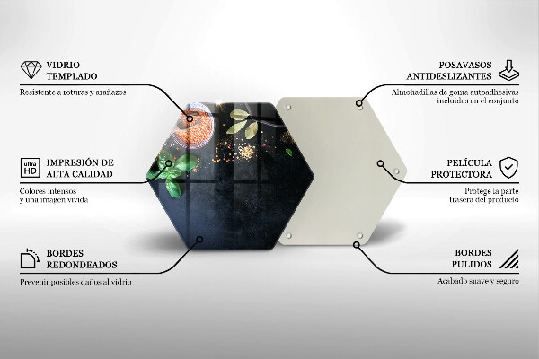 Steklena podloga za rezanje Sklede z začimbami