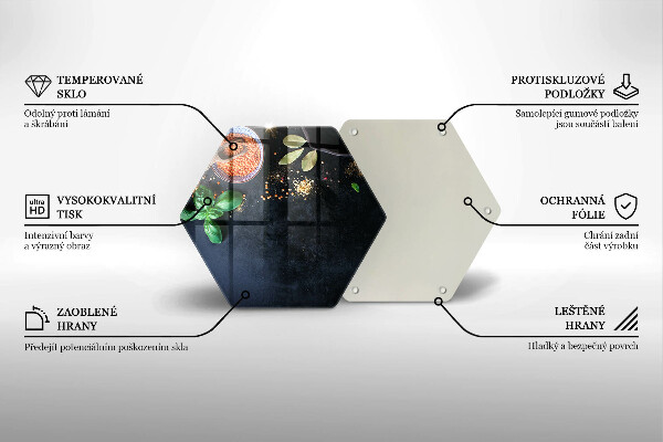 Steklena podloga za rezanje Sklede z začimbami