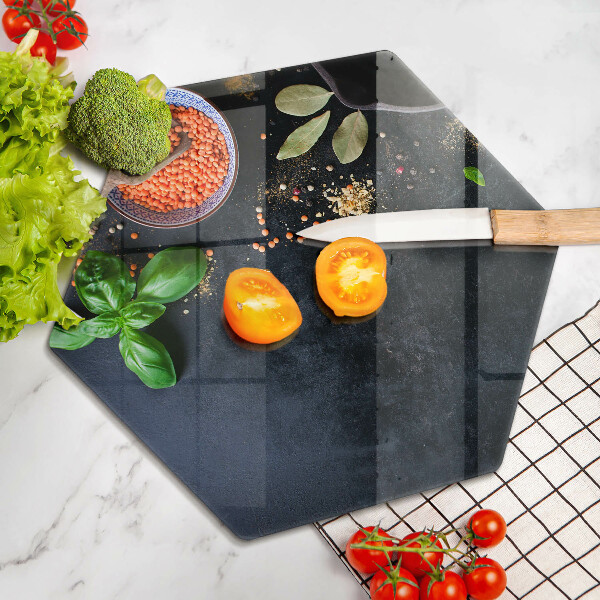 Steklena podloga za rezanje Sklede z začimbami