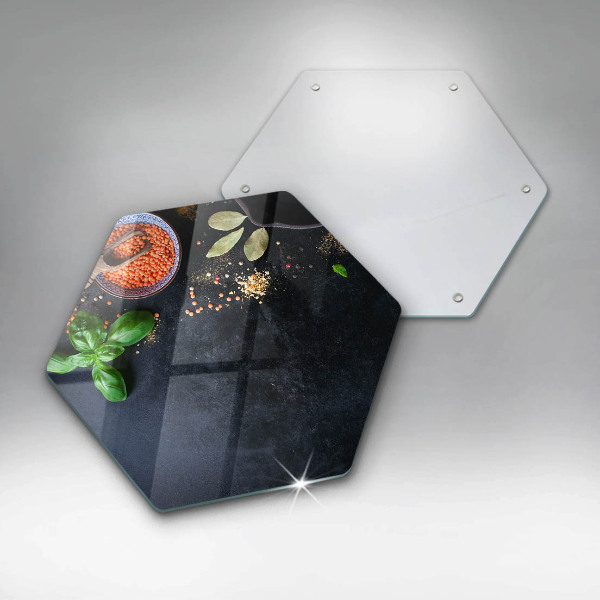 Steklena podloga za rezanje Sklede z začimbami