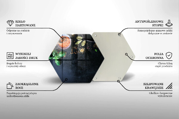 Steklena podloga za rezanje Sklede z začimbami