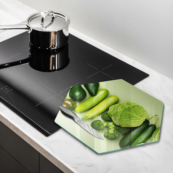 Steklena podloga za rezanje Zeleno sadje in zelenjava