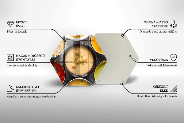 Steklena podloga za rezanje Pisane juhe