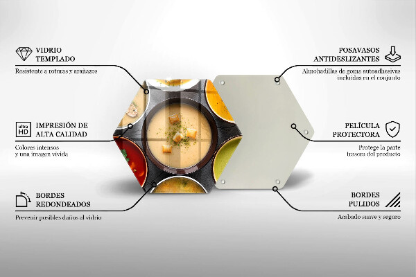 Steklena podloga za rezanje Pisane juhe