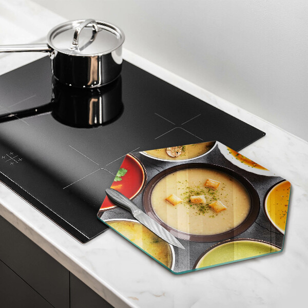 Steklena podloga za rezanje Pisane juhe