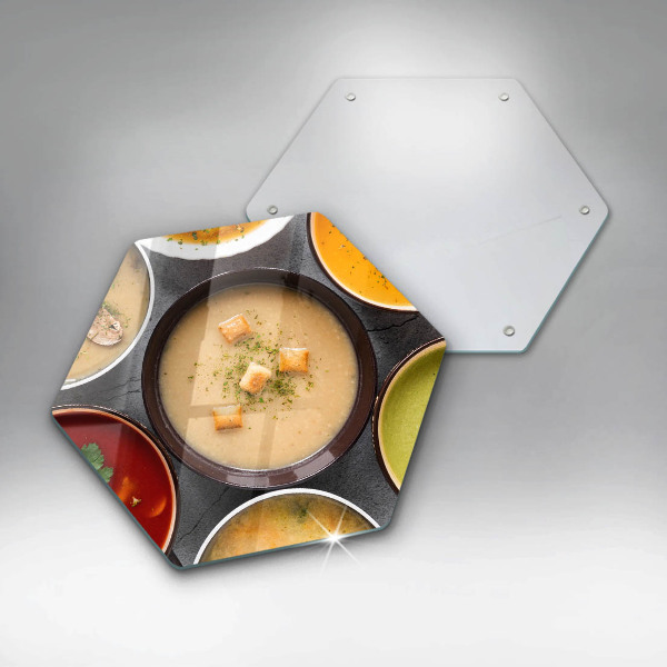 Steklena podloga za rezanje Pisane juhe