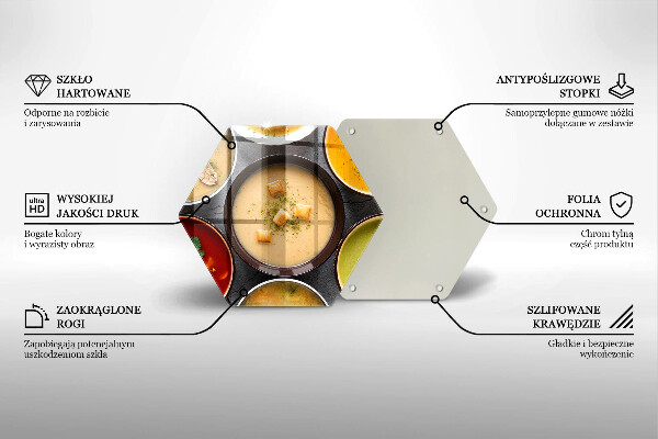 Steklena podloga za rezanje Pisane juhe