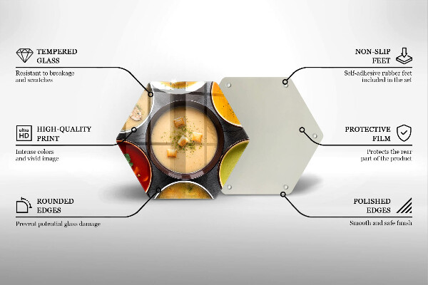 Steklena podloga za rezanje Pisane juhe
