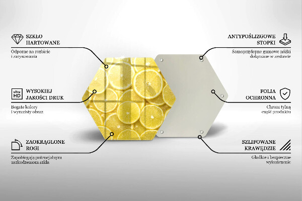 Steklena podloga za rezanje Sadež limone