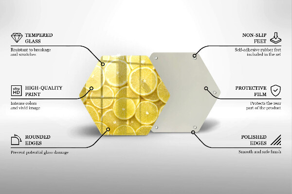 Steklena podloga za rezanje Sadež limone