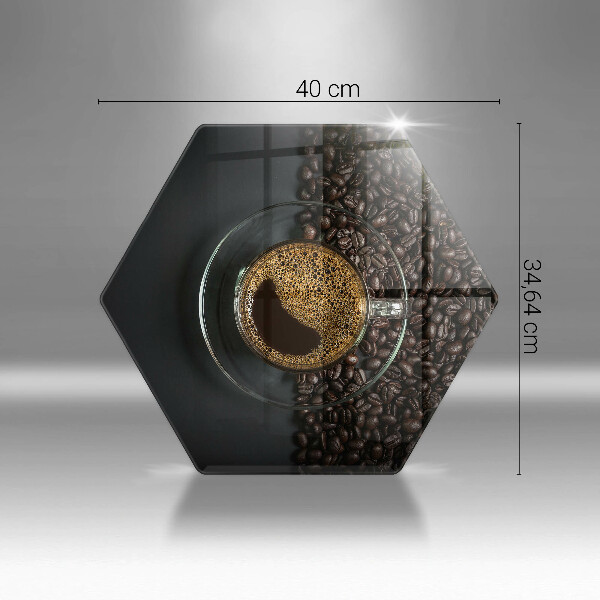 Steklena podloga za rezanje Kava in fižol