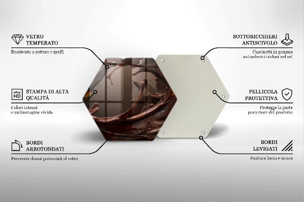 Steklena podloga za rezanje Tekoča čokolada