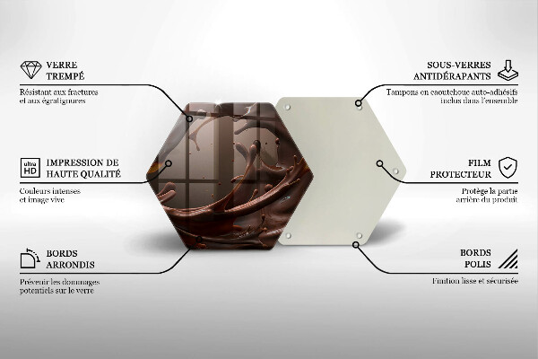 Steklena podloga za rezanje Tekoča čokolada