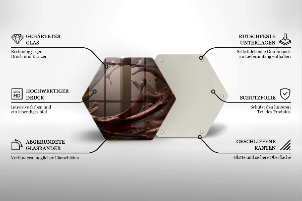 Steklena podloga za rezanje Tekoča čokolada