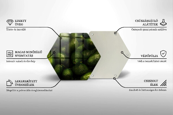 Steklena podloga za rezanje Sadje avokada