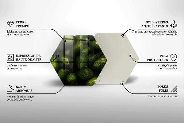 Steklena podloga za rezanje Sadje avokada