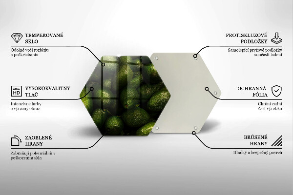 Steklena podloga za rezanje Sadje avokada