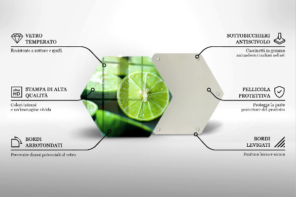 Steklena podloga za rezanje Limeta citrusi