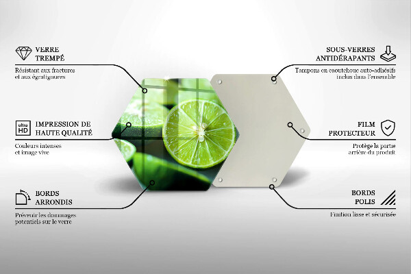 Steklena podloga za rezanje Limeta citrusi