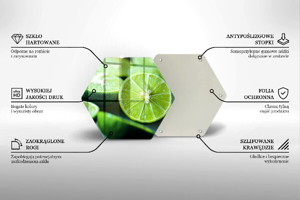 Steklena podloga za rezanje Limeta citrusi