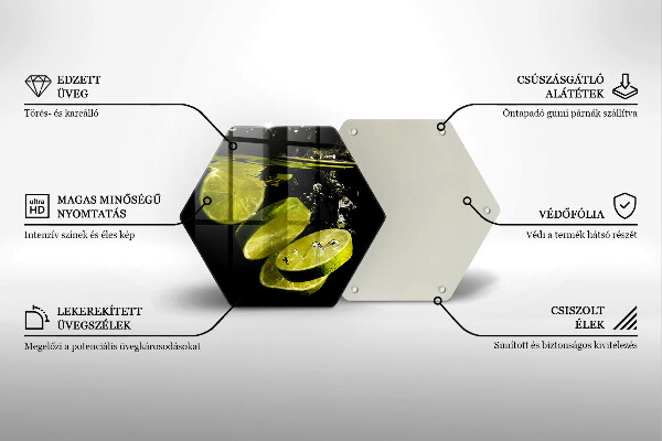 Steklena podloga za rezanje Limete v vodi