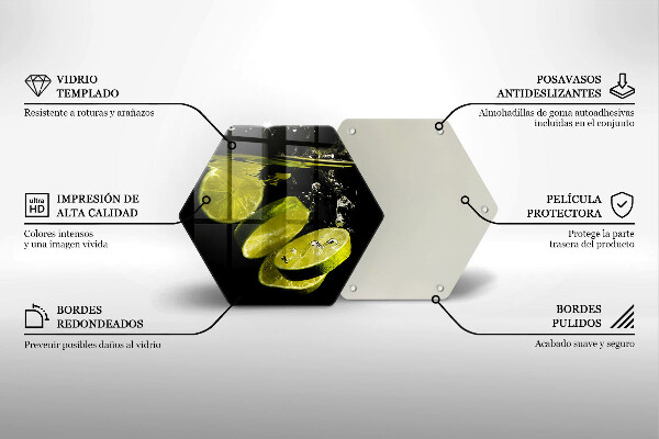 Steklena podloga za rezanje Limete v vodi