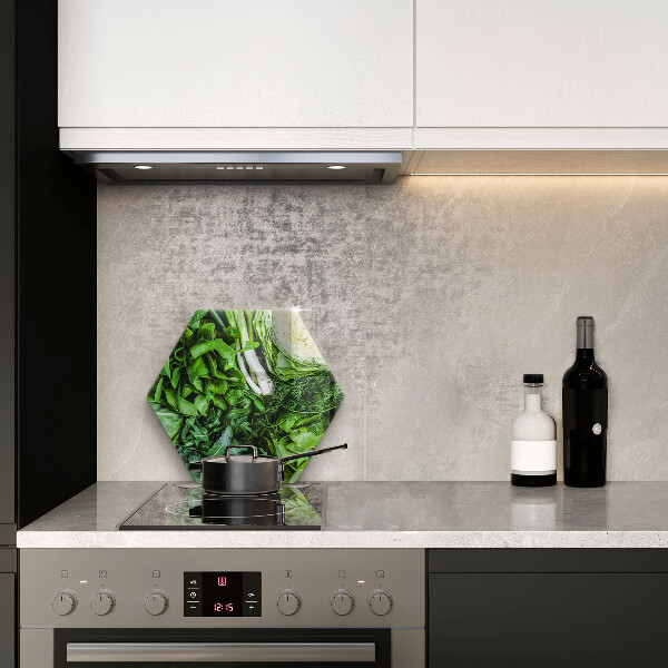 Steklena podloga za rezanje Zelena zelenjava