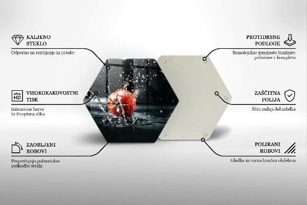 Steklena podloga za rezanje Paradižnik v vodi