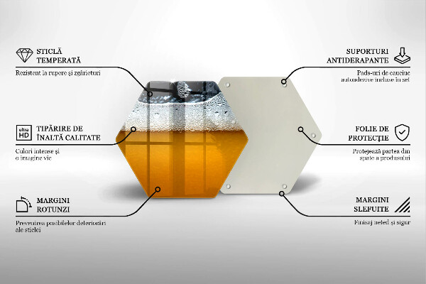 Steklena podloga za rezanje Pijte pivsko peno