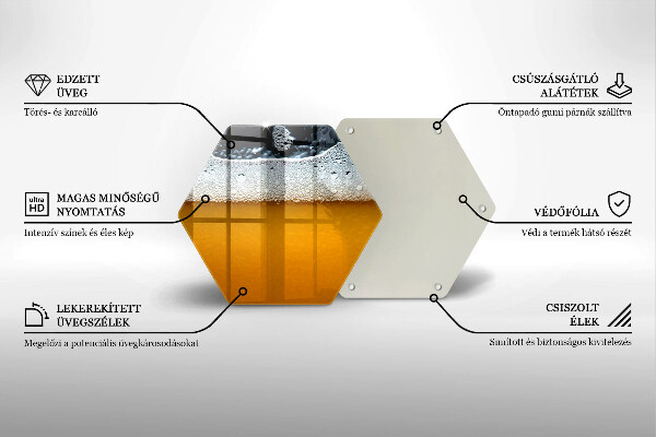 Steklena podloga za rezanje Pijte pivsko peno