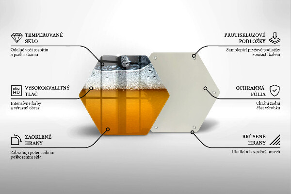Steklena podloga za rezanje Pijte pivsko peno