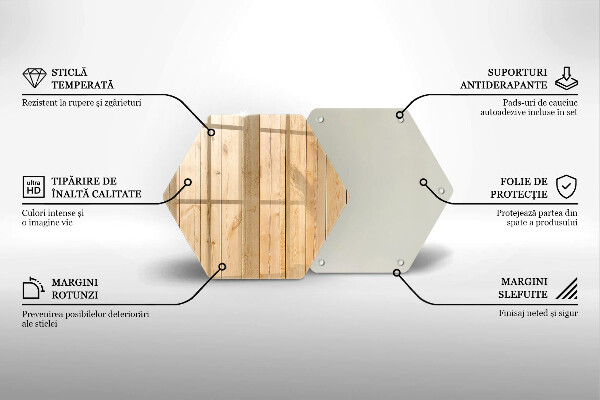 Steklena podloga za rezanje Občutljive lesene deske