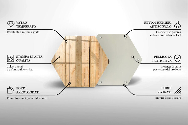 Steklena podloga za rezanje Občutljive lesene deske