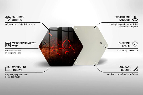 Steklena podloga za rezanje Pekoče čili paprike