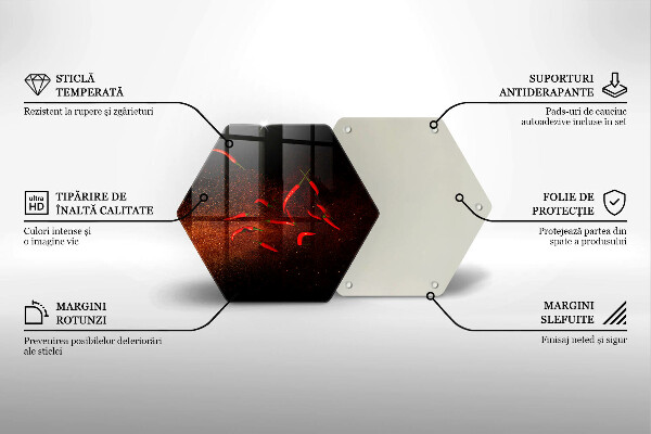 Steklena podloga za rezanje Pekoče čili paprike