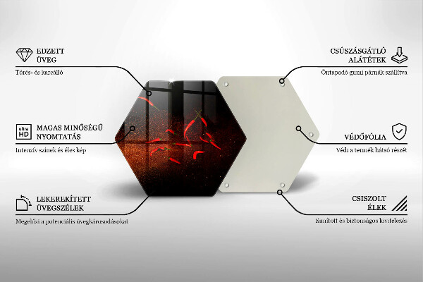 Steklena podloga za rezanje Pekoče čili paprike