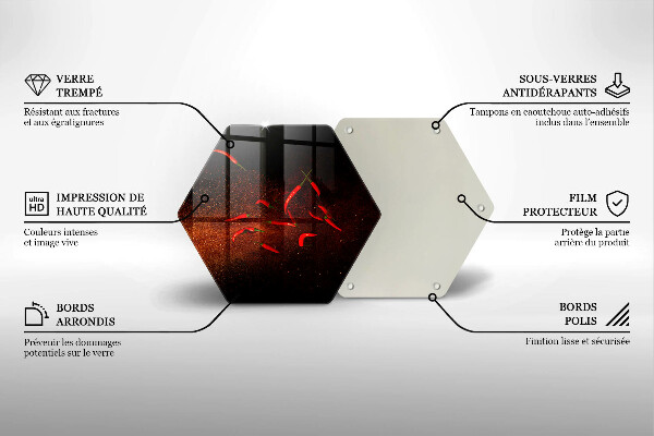 Steklena podloga za rezanje Pekoče čili paprike