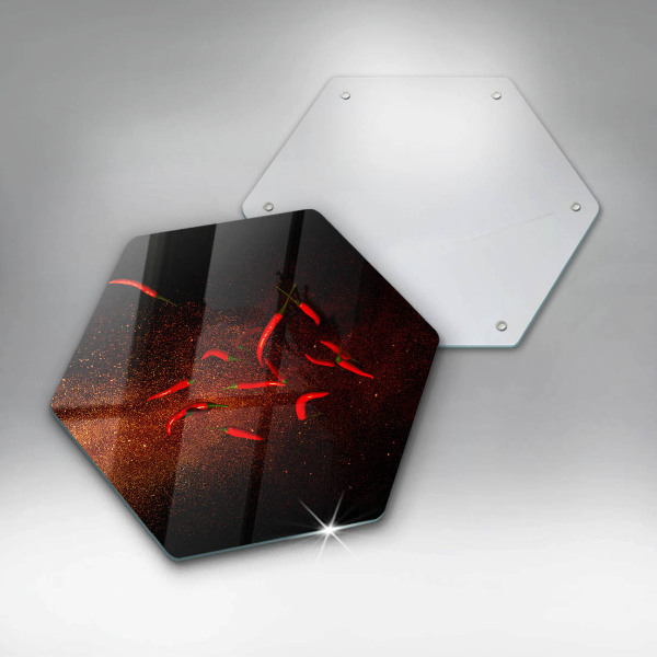 Steklena podloga za rezanje Pekoče čili paprike