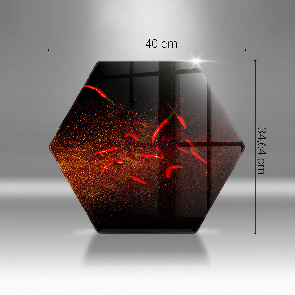 Steklena podloga za rezanje Pekoče čili paprike