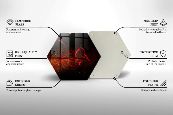 Steklena podloga za rezanje Pekoče čili paprike