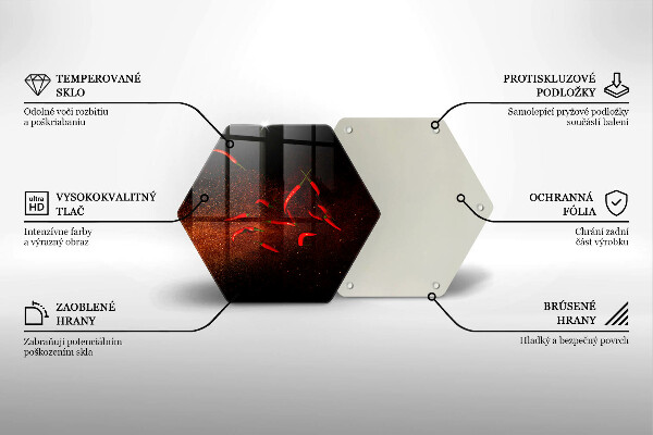 Steklena podloga za rezanje Pekoče čili paprike