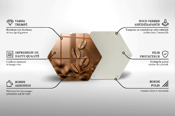 Steklena podloga za rezanje Kavna zrna